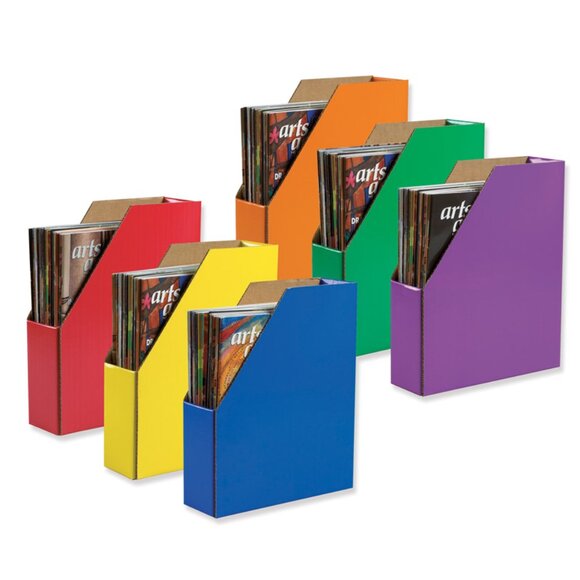 NEW 6 Pack Bankers Box 4" magazine Files Organizer Organization Office Classroom - Picture 1 of 14